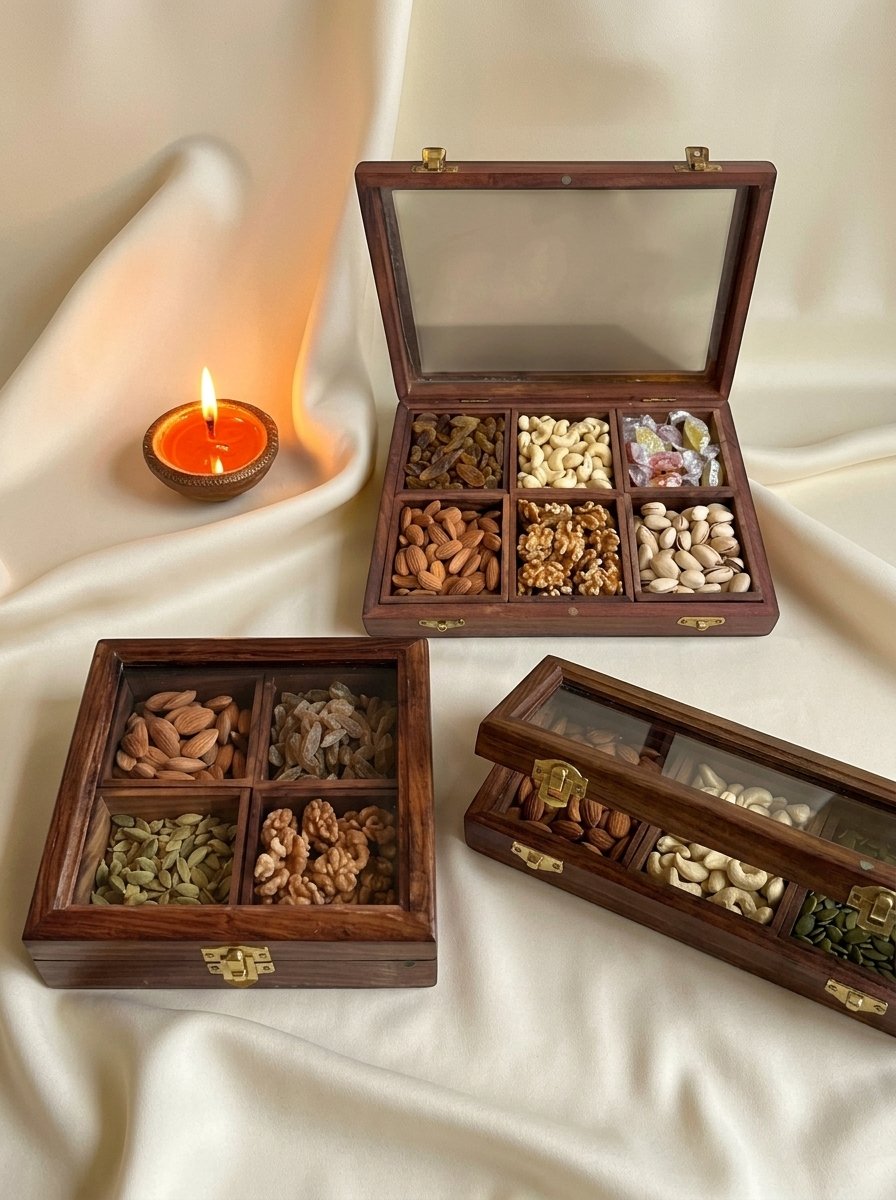Wooden Dry Fruits Box – Premium Gift of Health & Elegance