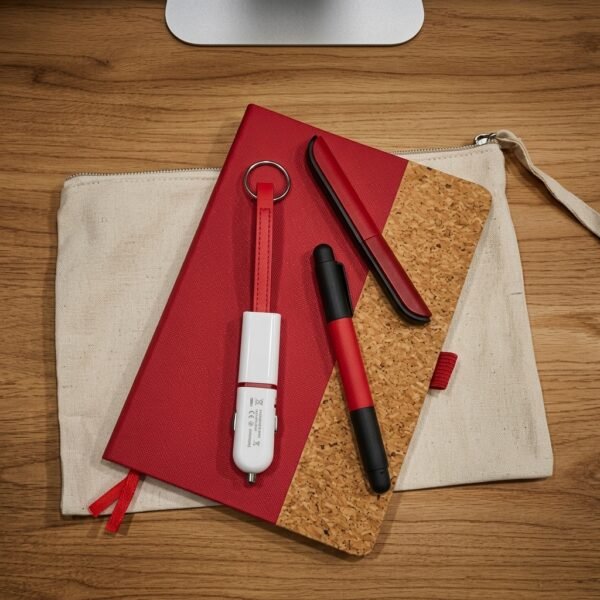 Ruby Cork Bundle – Notebook, Charger & Pen Combo  -JE-EFP012-IS
