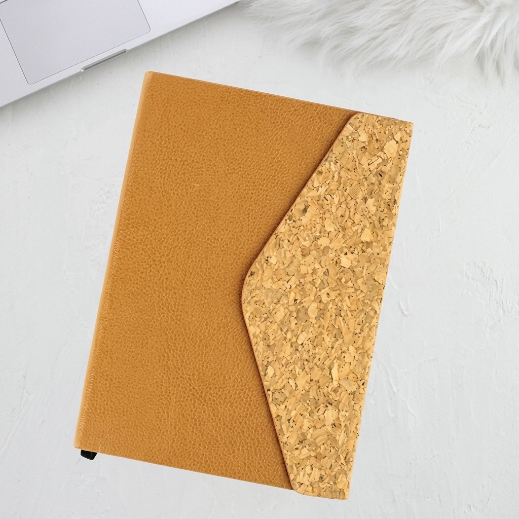 Amber Envelope Diary – Leather-Cork Fusion