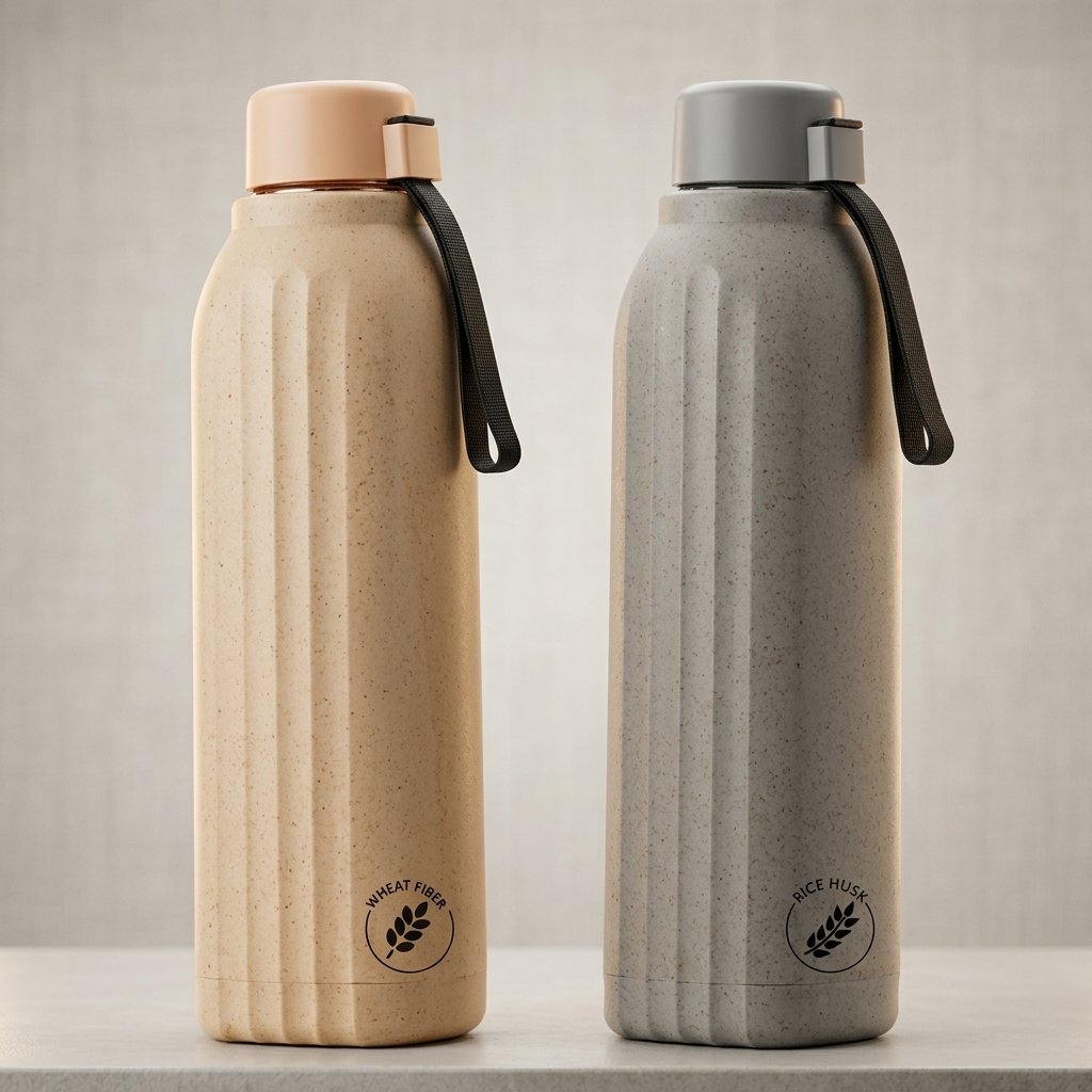 Royal Ribbed Grain Bottle – Wheat & Rice Husk Duo