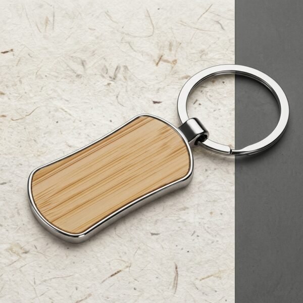 Royal Timber Metal Fob – Curved Wood Keychain