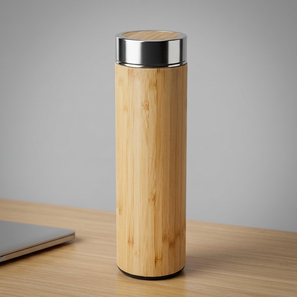 Royal Bamboo Steel Bottle – Slim Timber Companion  - JE-EFP051-IS