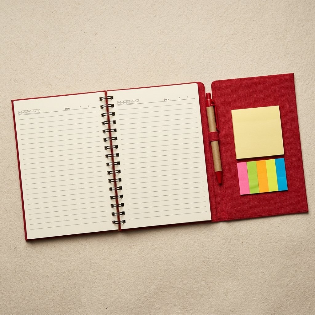 Scarlet Study Diary – Notebook & Sticky Note Set