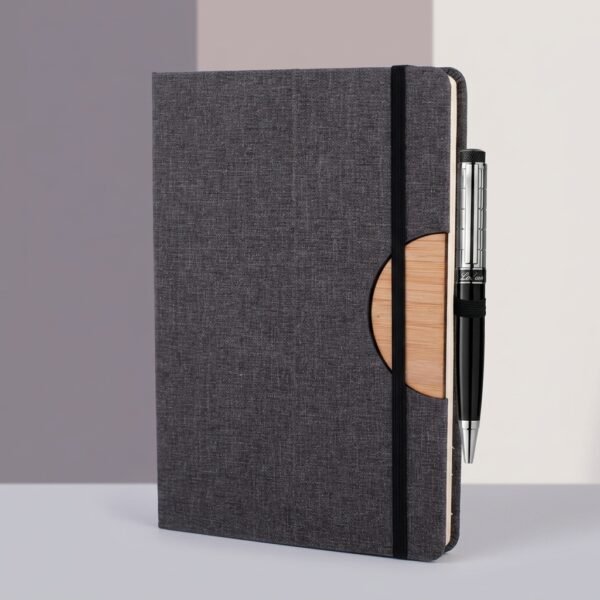Slate Timber Diary – Half-Moon Wood Notebook