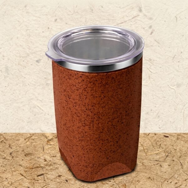 Earthy Husk Tumbler – Clear Lid Eco Cup