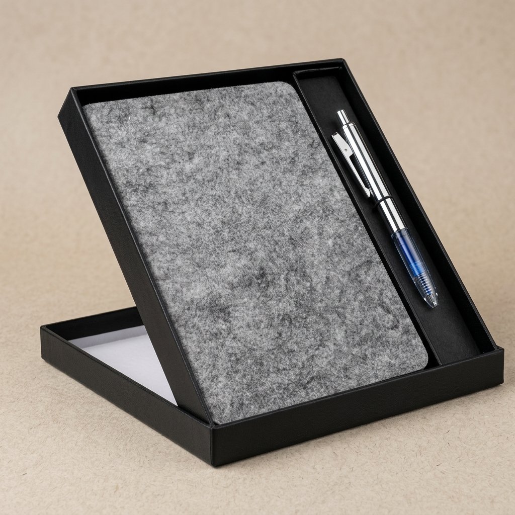Stone Weave Signature Kit – Felt Diary & Pen Combo