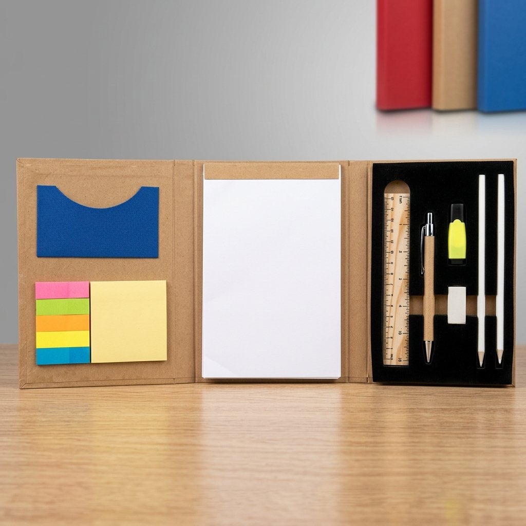 EcoCraft Trio – Notepad, Sticky Notes & Stationery Presentation Set