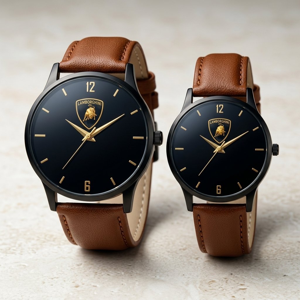 Royal Midnight Bull Couple Watch Set – His & Her Edition