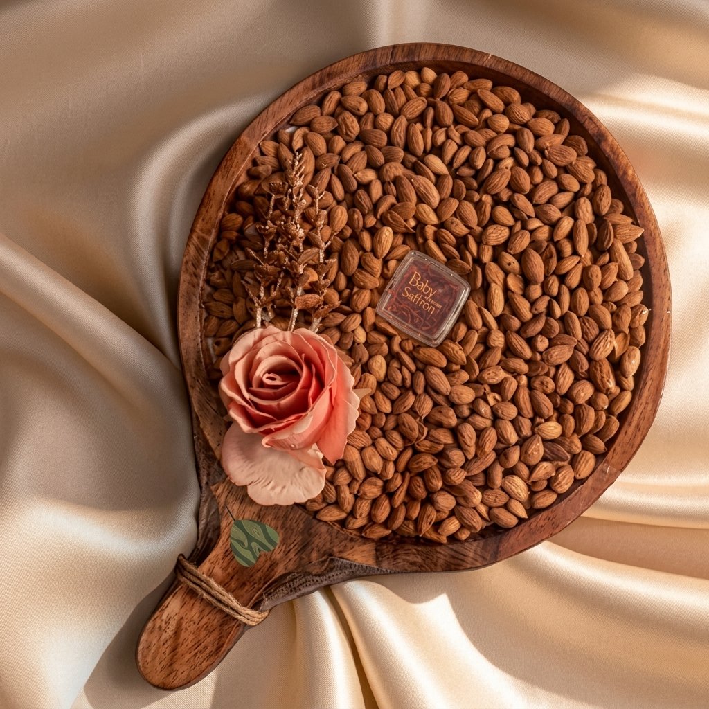 Royal Saffron Almond Paddle – Elegant Gifting Platter