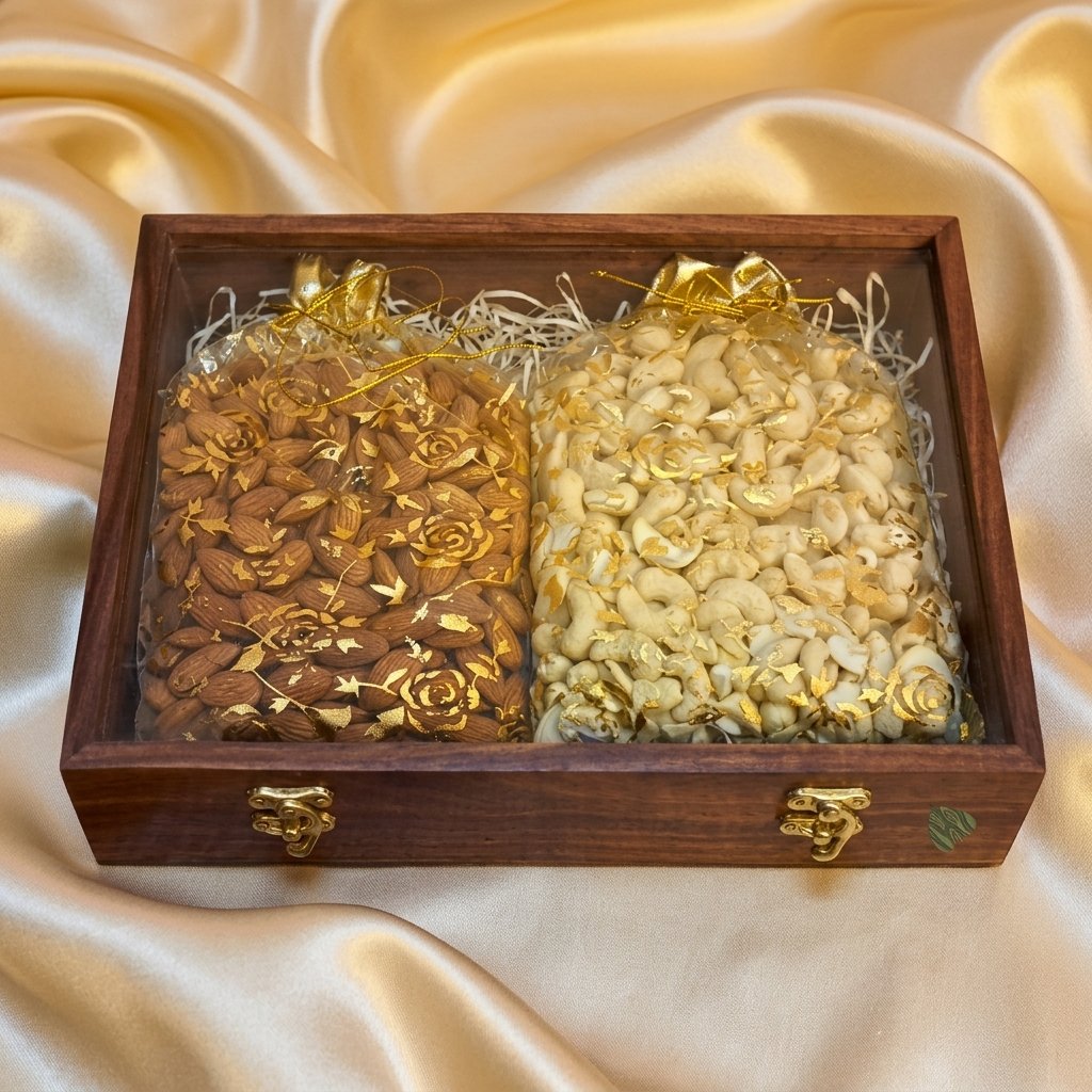 Royal Golden Leaf Nut Chest – Luxe Almond Cashew Box