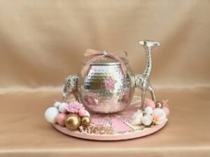Royal Giraffe Silver Jar – Blush Celebration Set