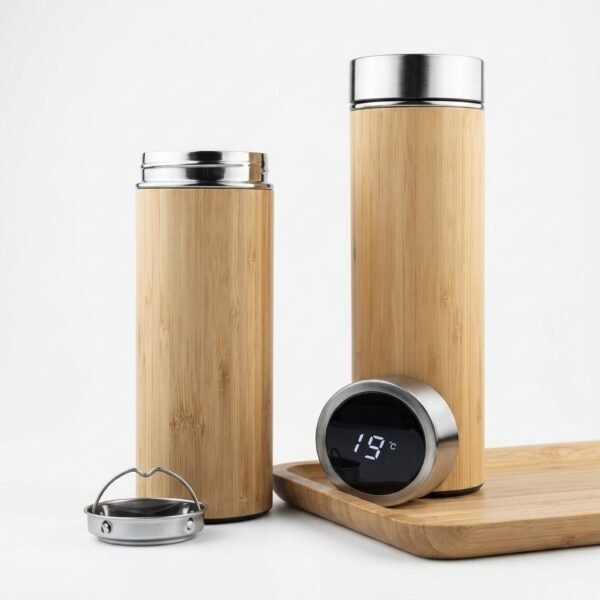 Royal Wood Finish Temp Flask – Nature Meets Smart Tech