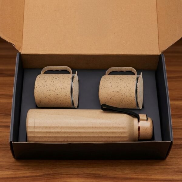 Royal Wheat Straw Duo Set – Bottle & Mug Combo