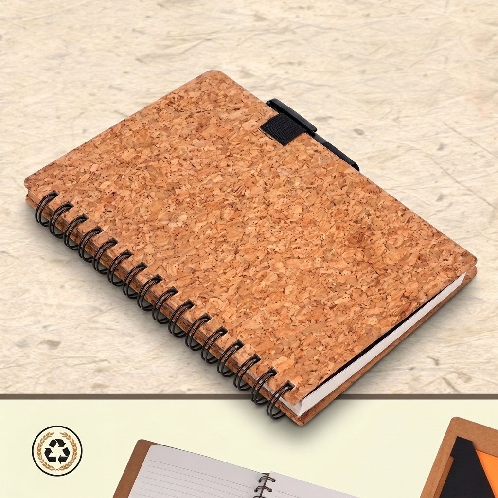 CorkBind Journal – Spiral Wiro Notebook with Cork Cover
