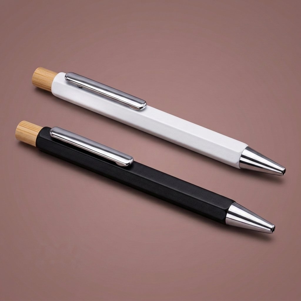 BambooTip Facet Pen – Wood & Chrome Writing Duo