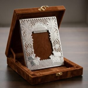 Royal Grove Frame – Silver Photo Frame with Cow Motif