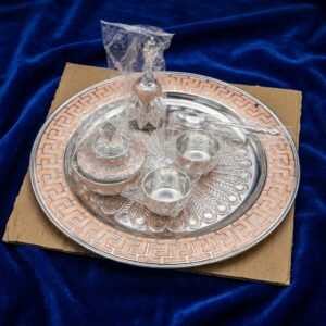 Grecian Border Tray Set – Silver Serving Ensemble