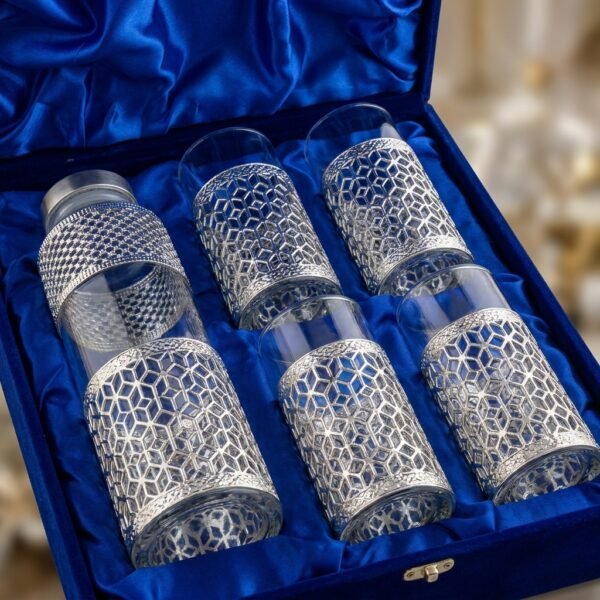 Star Lattice Serving Set – Bottle & Tumbler Ensemble in Velvet Box