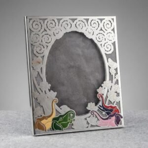 Royal Parade Frame – Silver Filigree Photo Frame with Elephants