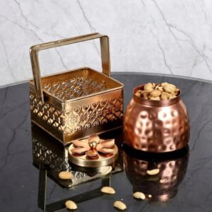 Heritage Harvest Duo – Copper Pot & Filigree Basket Set
