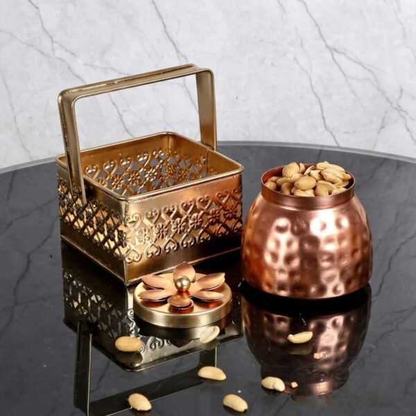 Heritage Harvest Duo – Copper Pot & Filigree Basket Set