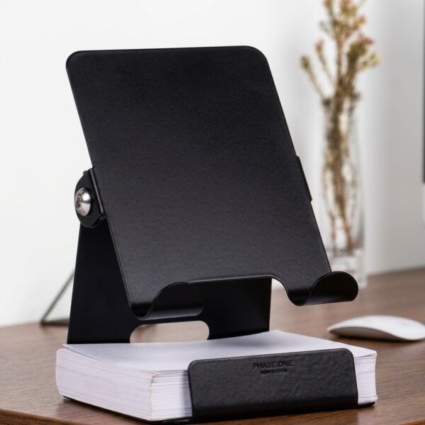 Notepad Tablet Stand – Adjustable Metal Holder with Sticky Note Pad