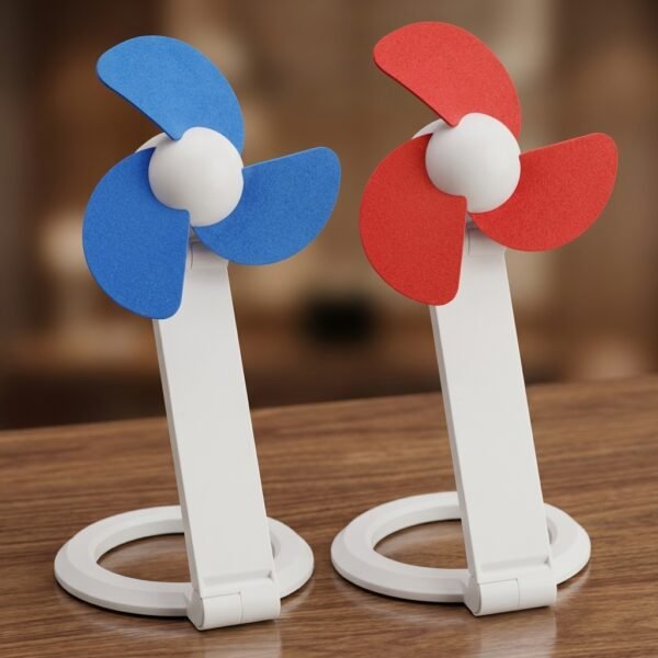 Foldable Ring-Base Mini Fan – Portable Desk & Handheld Cooler