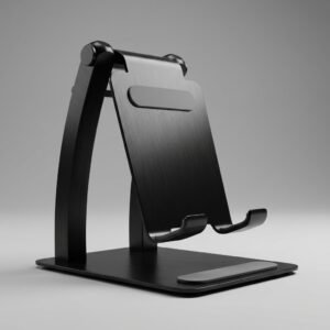 ArcTech Brushed Metal Phone Stand – Premium Aluminum Desk Holder