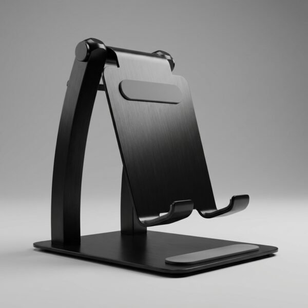 ArcTech Brushed Metal Phone Stand – Premium Aluminum Desk Holder