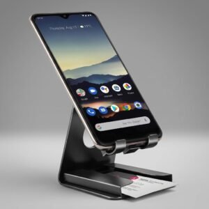 ArcTech CardSlot Phone Stand – Metal Holder with Built-In Card Slot