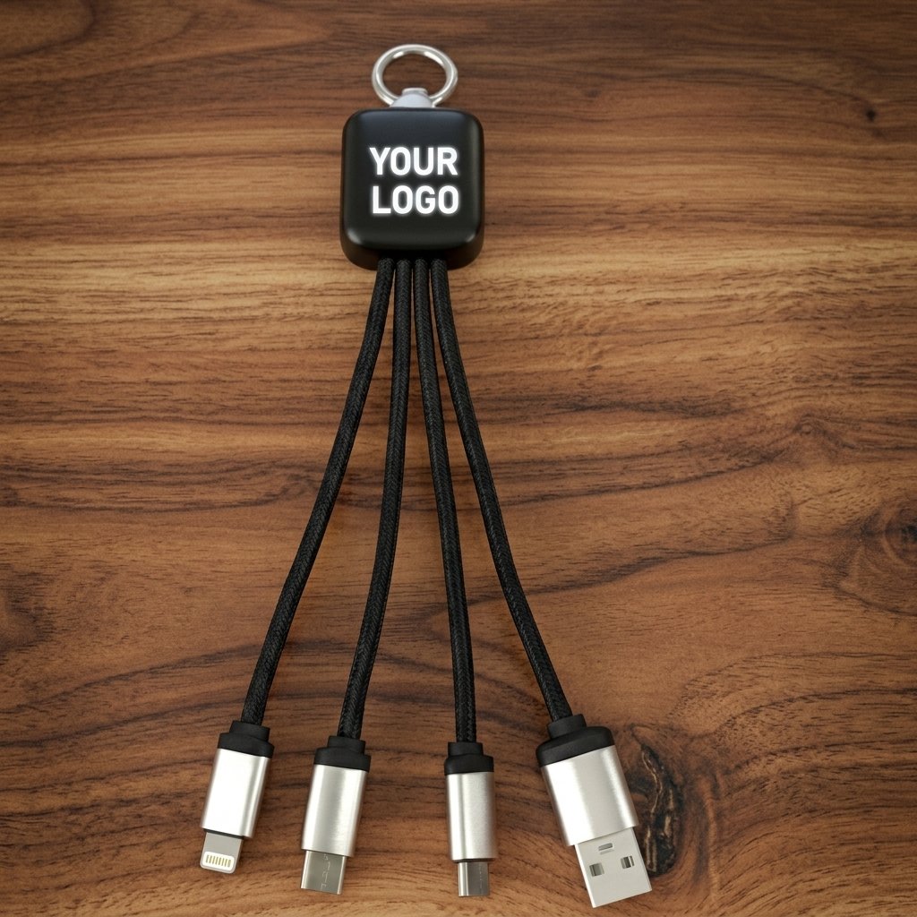KeyLink 4-in-1 Charging Cable – Keychain Multi-Connector Cord