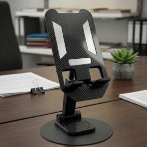CarbonArc Wireless Charging Stand – Adjustable Carbon-Fiber Phone Holder
