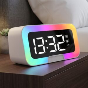 GlowTime RGB Alarm Clock – Ambient Rainbow-Lit Digital Bedside Clock