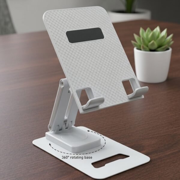 ArcTech White 360 – Textured Rotating Base Phone Stand
