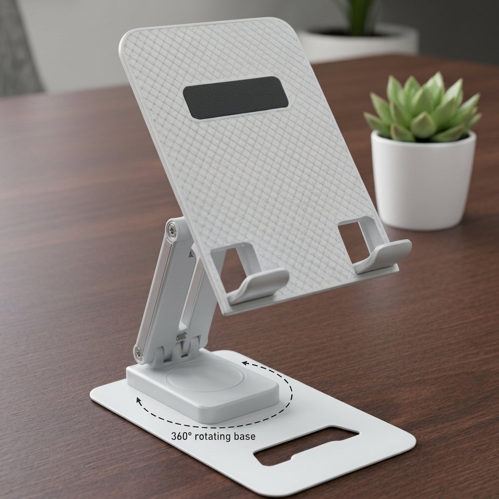 ArcTech White 360 – Textured Rotating Base Phone Stand