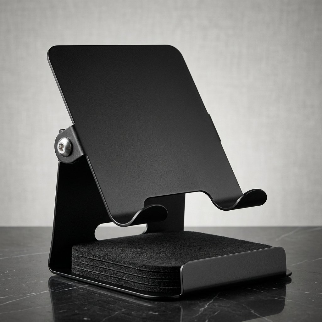 ArcTech Slate – Metal Phone Stand with Felt Memo Pad Base