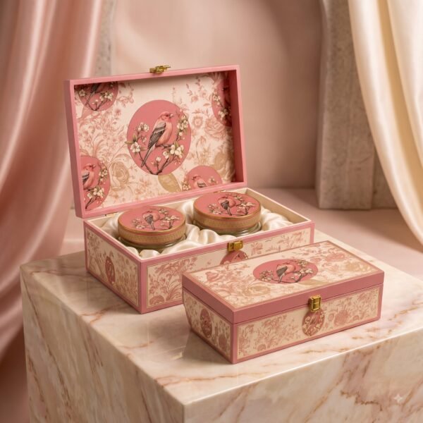 Royal Blush Bird Box Duo – Vintage Floral Treasure Set