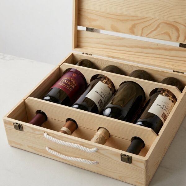 Quad Vintner Chest – 4-Bottle Wooden Wine Box