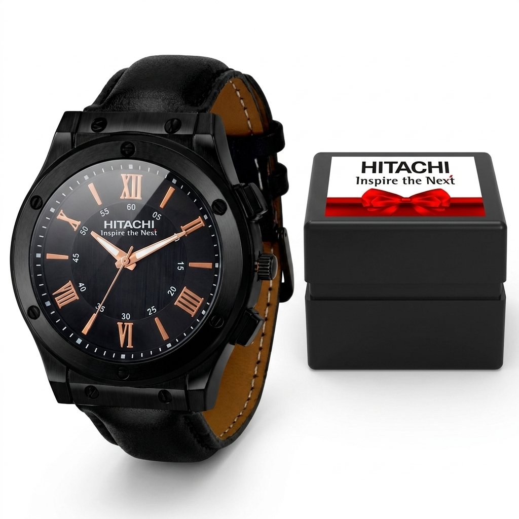 Midnight Bezel Watch – Bold-Screw Black Case with Roman Numeral Dial