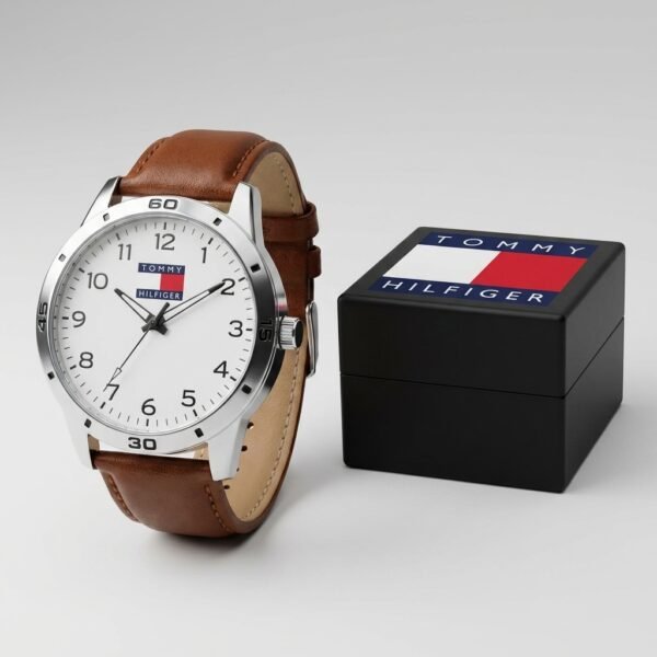 Sport Track Bezel Watch – Tommy Edition Steel Case with Leather Strap