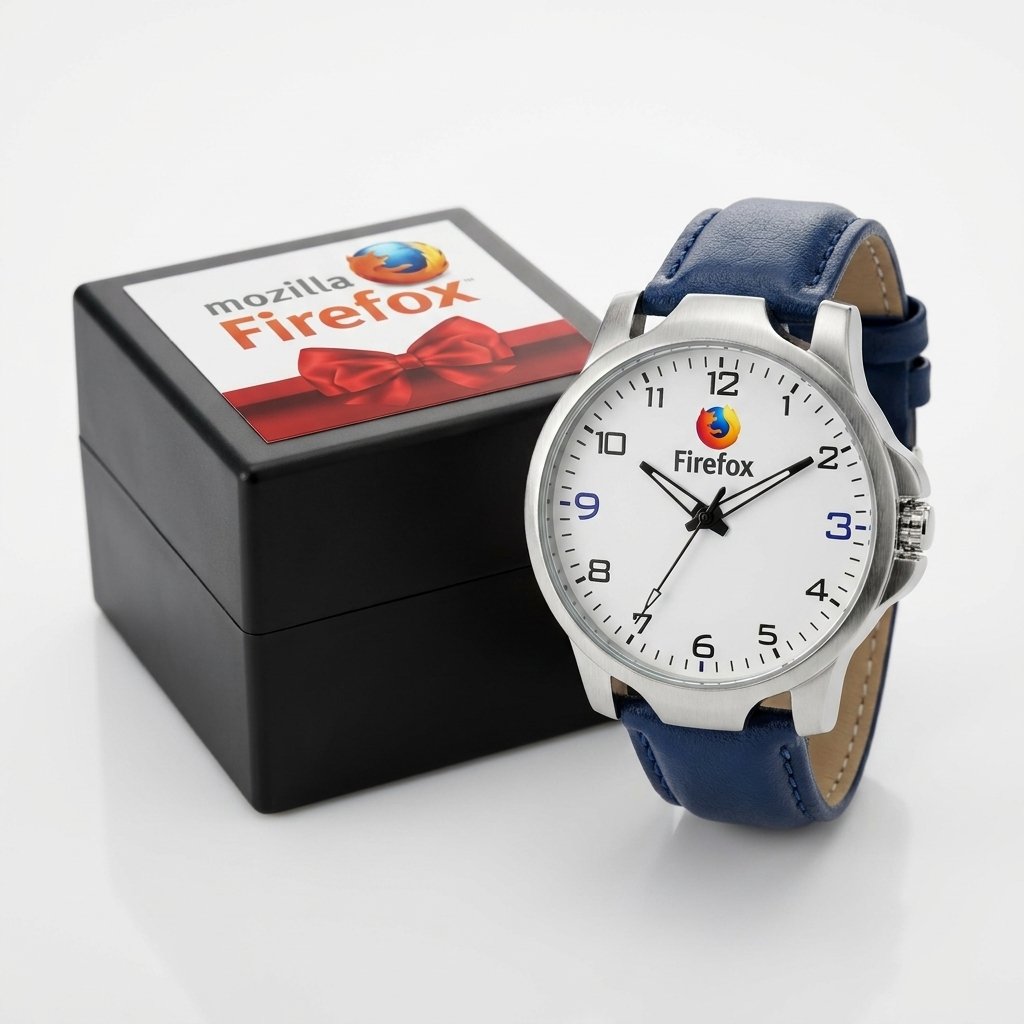 Notched Case Blue Strap Watch – Firefox Edition with Branded Gift Box