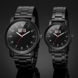 All-Black Duo – His & Hers Barista Edition Steel Watch Set