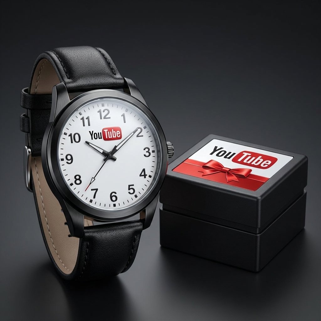 Black Notch Case Watch – YouTube Edition with Black Leather Strap