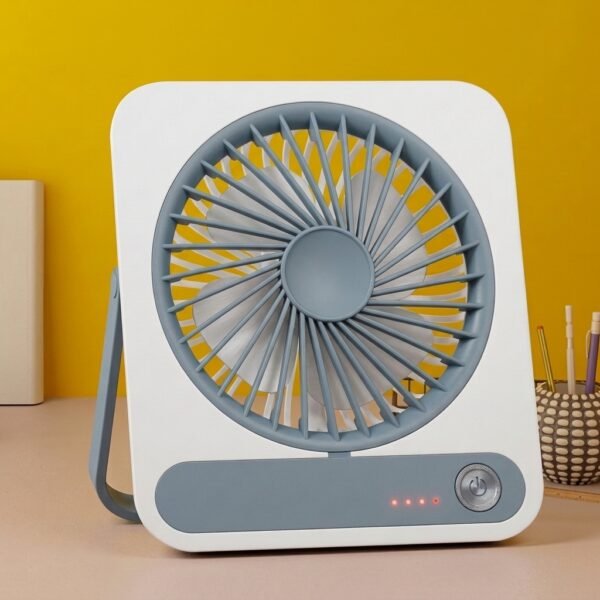 BreezeDesk Rechargeable Fan – Foldable Handle Portable Desk Fan