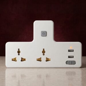 PowerHub Multi-Socket Extension – Dual Outlet Plug with USB Ports