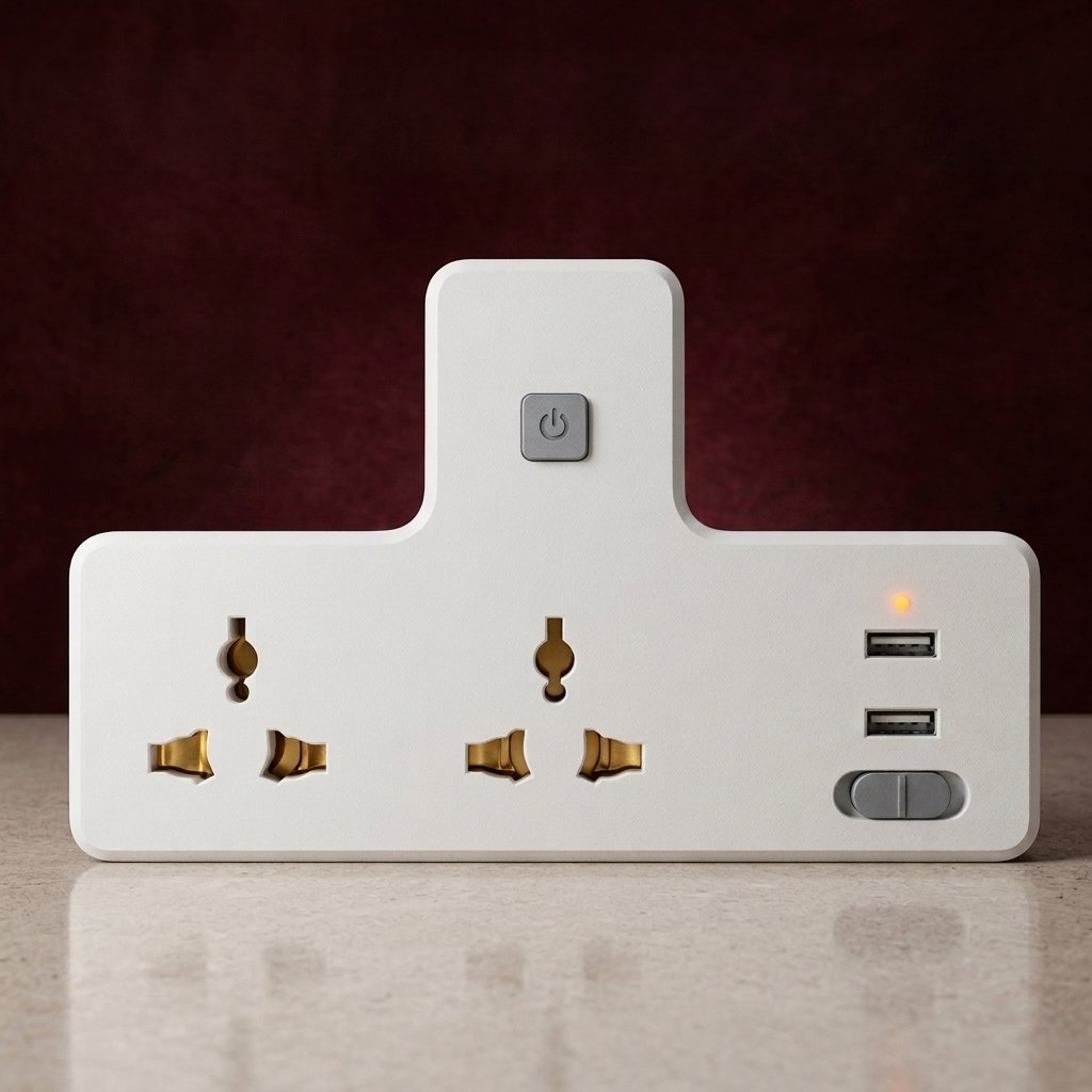 PowerHub Multi-Socket Extension – Dual Outlet Plug with USB Ports