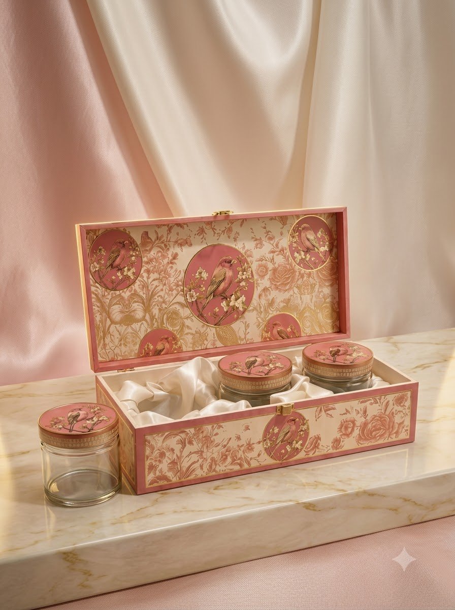 Pink Bird 3 Jar Box