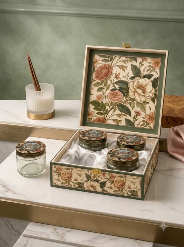 Floral Heritage 4 Jar Dryfruit Box
