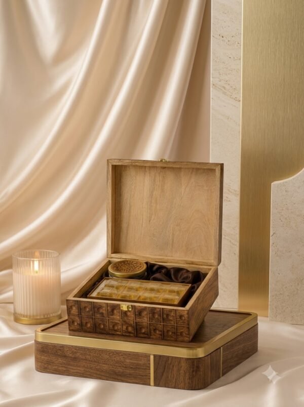 Walnut Geometry Dryfruit Box