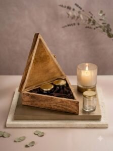 Triangular Walnut Dryfruit Box